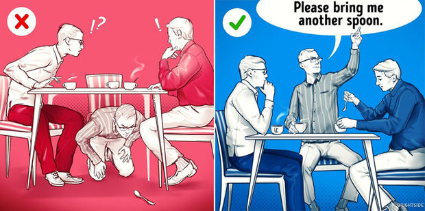 Quy tắc ăn nhà hàng: tránh cắt nhỏ thức ăn, không vừa nhai vừa nói