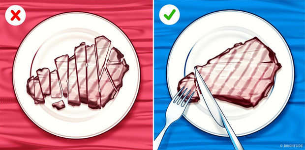 Quy tắc ăn nhà hàng: tránh cắt nhỏ thức ăn, không vừa nhai vừa nói