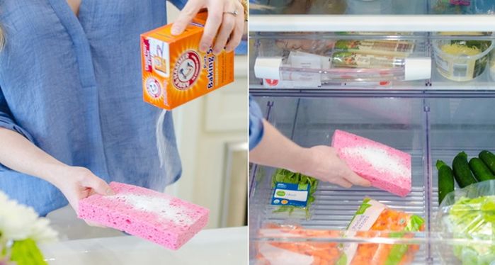 Khử mùi tủ lạnh bằng bã cà phê, giấm ăn và baking soda
