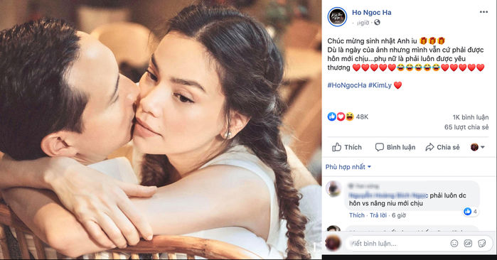 Mừng sinh nhật Kim Lý, Hà Hồ trìu mến gọi anh iu ngọt như mật