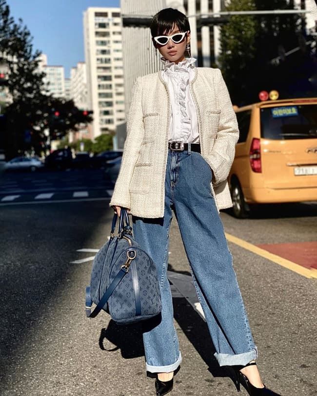 Muôn kiểu diện áo tweed sang như sao: Học Jennie “cân” set ton-sur-ton