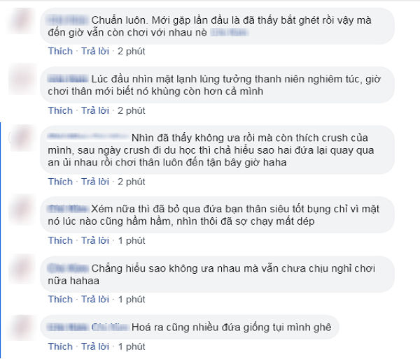Những đứa chơi thân với nhau thường ghét nhau từ cái nhìn đầu tiên