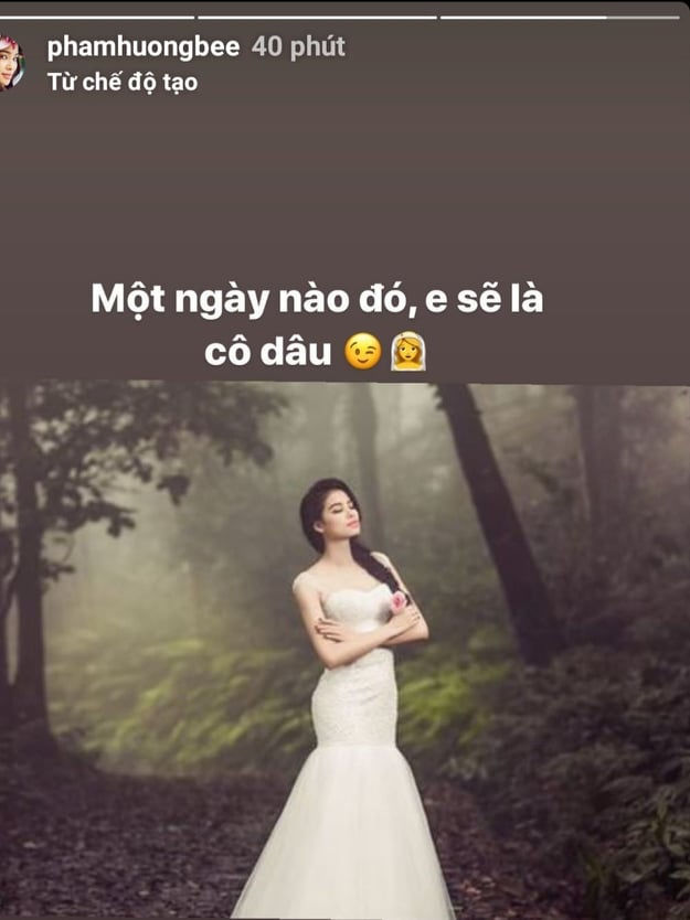 Phạm Hương đăng ảnh mặc váy trắng, nôn nao ngày làm cô dâu