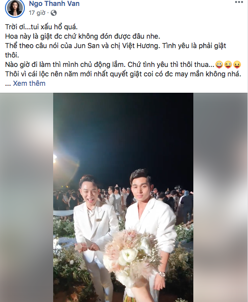 Ngô Thanh Vân nhận được hoa cưới: Tôi mong chờ tình yêu đã lâu