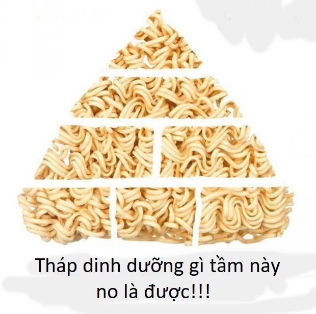 Chục ngày nữa có lương, CDM lè lưỡi với tháp dinh dưỡng mì ăn liền