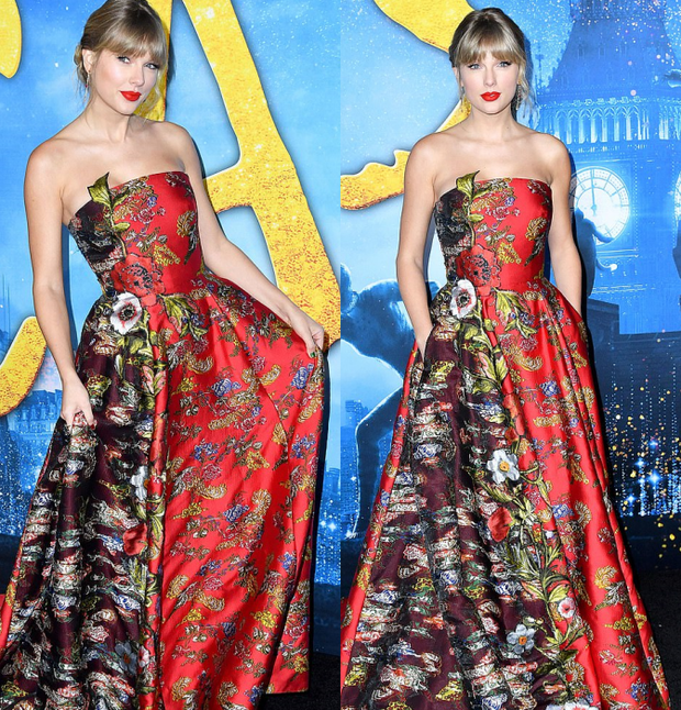 Taylor Swift xinh đẹp dự thảm đỏ nhưng đôi môi sưng lại gây chú ý