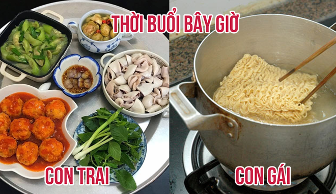 Có kiểu con gái toàn ăn mì, món luộc còn con trai thì 7749 món