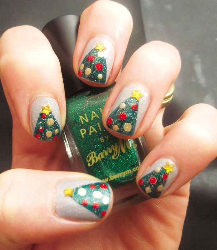 Mẫu nail đẹp 2020: Ombre xanh cực nịnh mắt, gam màu xanh đỏ chuẩn Noel