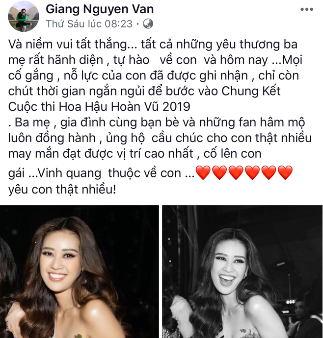 Hoa hậu Khánh Vân được bố thay 1001 cái avatar ủng hộ con gái