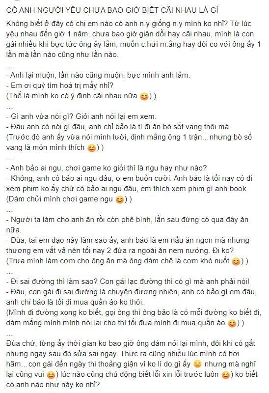 Quen nhau hơn 1 năm, cô gái bức xúc vì bạn trai không chịu cãi nhau