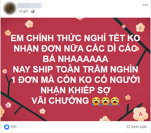 Chị em lo lắng vì dịch vụ ship hàng ngày cận Tết cực khan hiếm