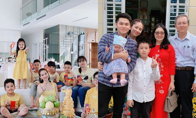 Dàn sao Việt trong ngày đầu năm mới: Ngọc Trinh lì xì cho các cháu