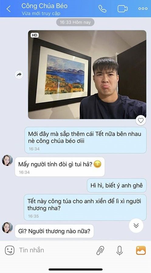 Duy Mạnh giờ phải xin tiền công chúa béo để tiêu Tết