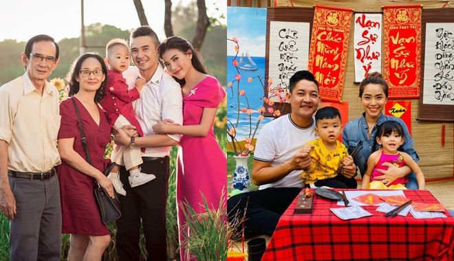 Gia đình sao Việt chụp ảnh tết: Nhà Thúy Diễm gây sốt vì quá đẹp