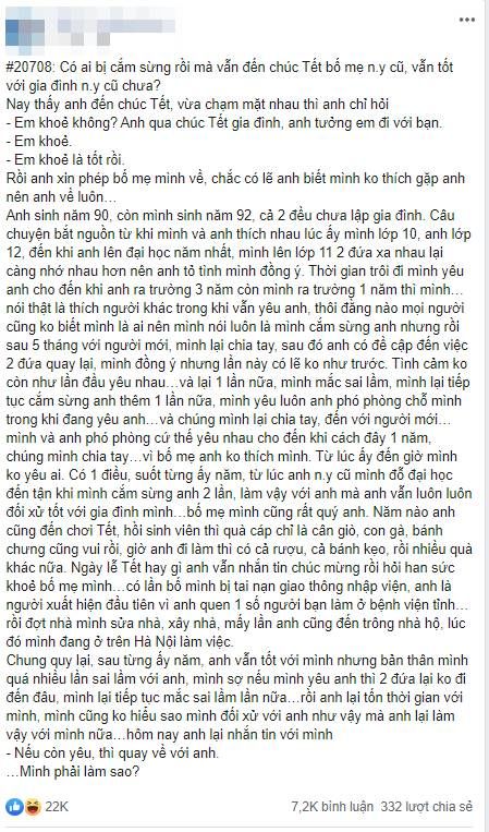 Chia tay vì bị cắm sừng, chàng trai vẫn qua nhà người yêu cũ chúc Tết