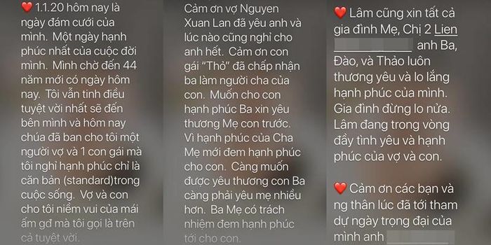 Ông xã Xuân Lan gửi lời yêu thương đến con riêng của vợ hậu đám cưới