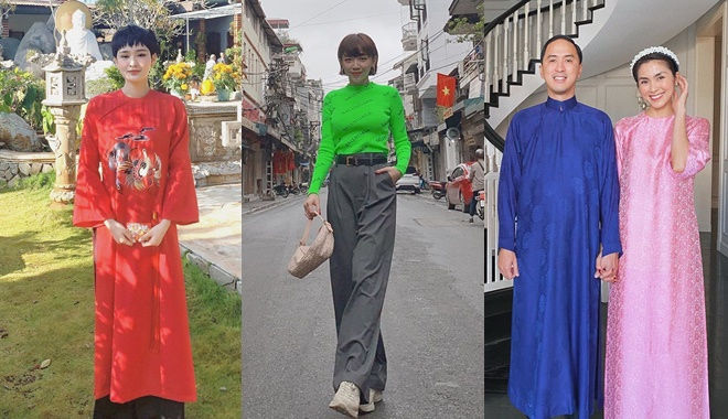 Thời trang sao Việt ngày đầu năm mới: Áo dài sắc đỏ lên ngôi