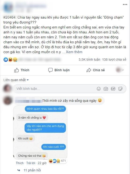 Yêu nhau mà không được nắm tay, 1 năm mới được hôn, CĐM chia tay đi