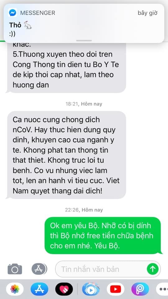 Giữa tâm dịch Corona: Chẳng ai nhắn tin đều đặn với bạn hơn Bộ Y Tế
