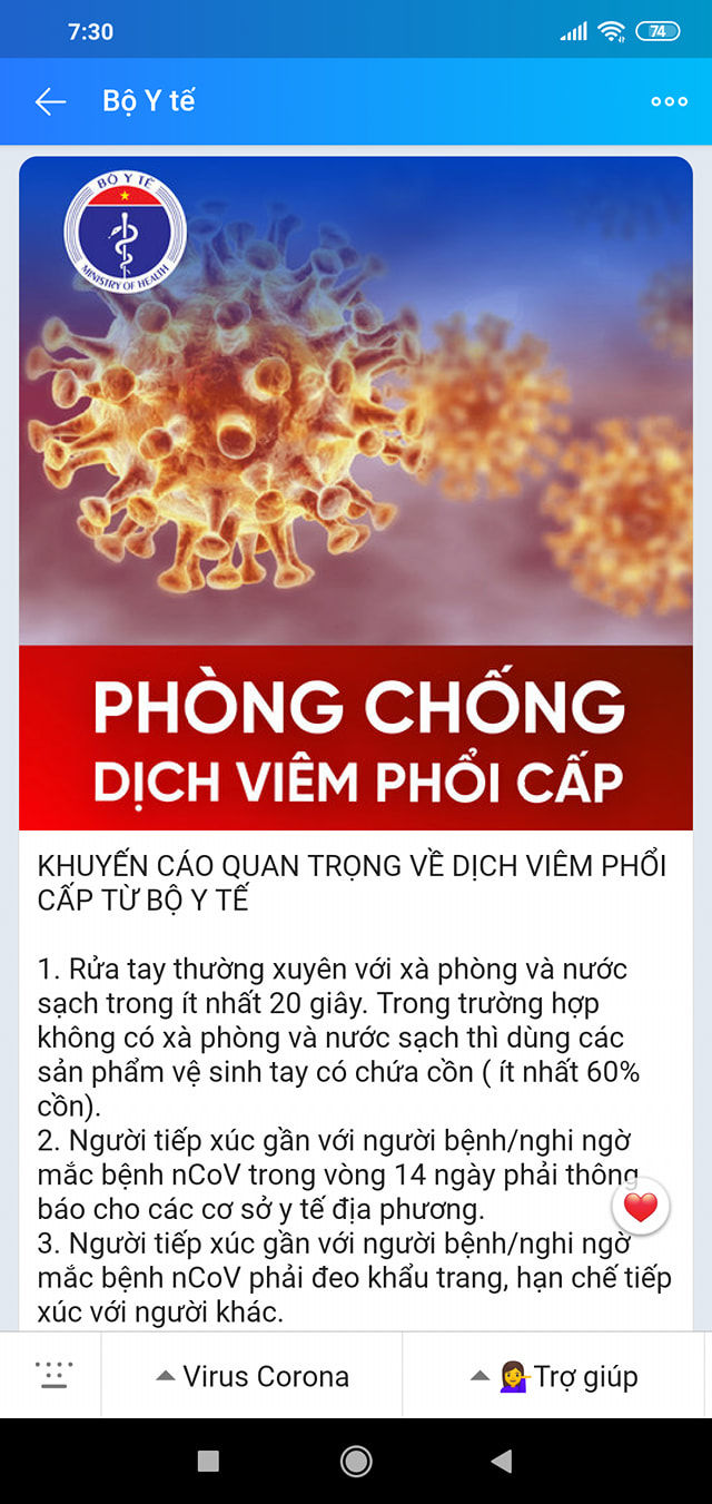 Giữa tâm dịch Corona: Chẳng ai nhắn tin đều đặn với bạn hơn Bộ Y Tế