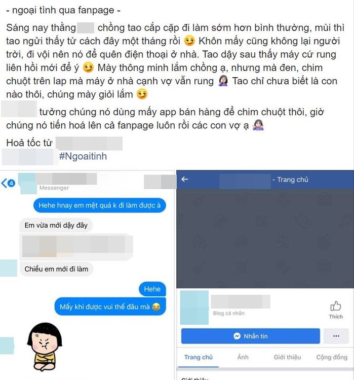 Chồng ngoại tình bằng fanpage khiến chị vợ mò mãi mới ra