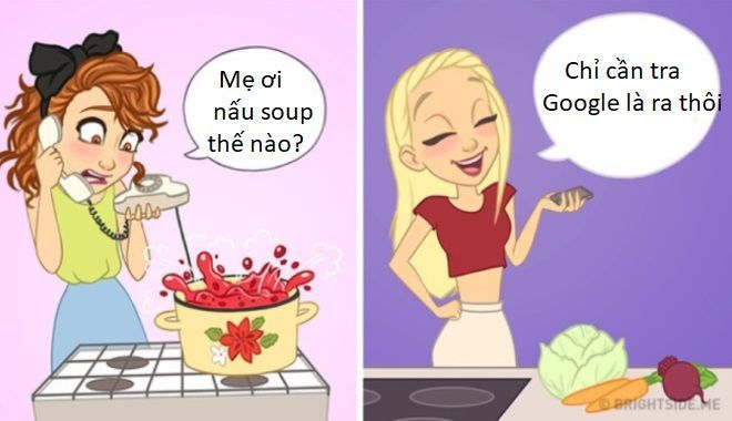 Khác biệt cuộc sống xưa và nay: Xưa gì cũng hỏi mẹ, giờ tra Google