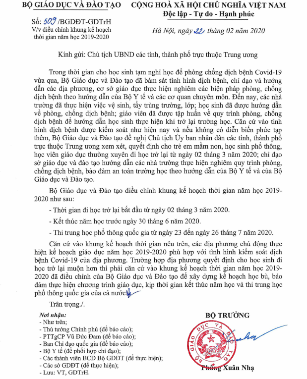 Học sinh trở lại trường từ 2/3: Có thể sẽ không học bù Thứ 7, Chủ nhật