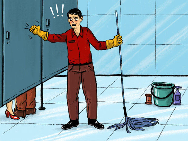 Kẽ hở dưới ở cửa toilet công cộng: Tưởng vô ý nhưng vô cùng hữu ích