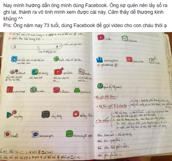 Mê Facebook, cụ ông 73 tuổi tự tay làm ra cuốn sổ vạn năng