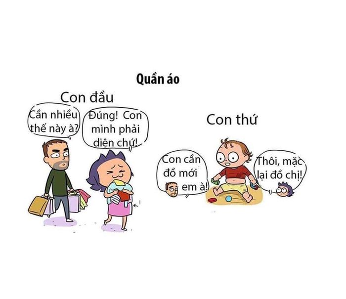 Tranh vui: Nhật ký nuôi con đầu và con thứ cực hài hước của mẹ bỉm sữa