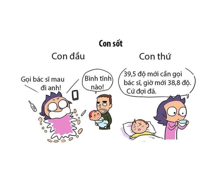 Tranh vui: Nhật ký nuôi con đầu và con thứ cực hài hước của mẹ bỉm sữa