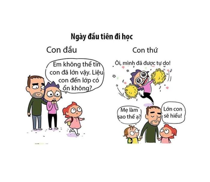 Tranh vui: Nhật ký nuôi con đầu và con thứ cực hài hước của mẹ bỉm sữa