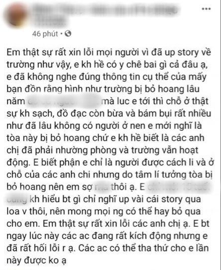 Cô gái chê KTX cách ly kinh khủng khiếp gửi lời xin lỗi