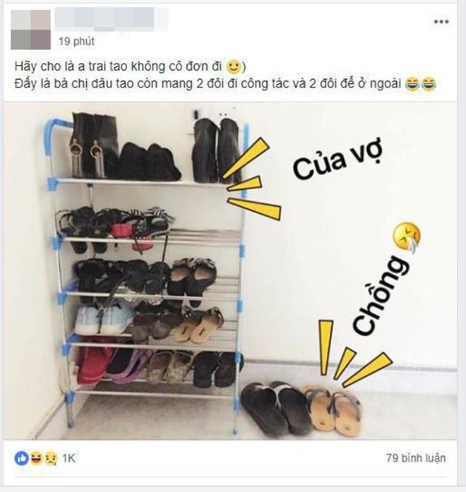Góc kể khổ: Giày đã ít còn bị chiếm chỗ, nhìn tủ giày toàn của vợ thôi