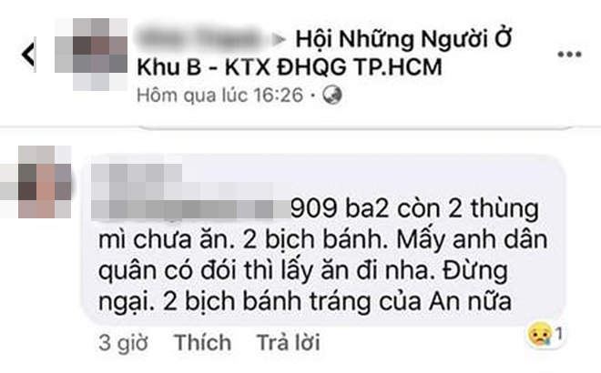 Sinh viên nhường bánh kẹo, thuốc giảm đau cho người đến cách ly