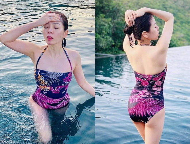 Ca sĩ Lệ Quyên tự tin diện bikini khoe vòng eo 58 cm ở tuổi U40