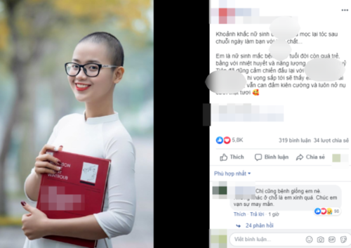 Cô gái bị bệnh hiểm nghèo mọc tóc sau chuỗi ngày làm bạn với hóa chất