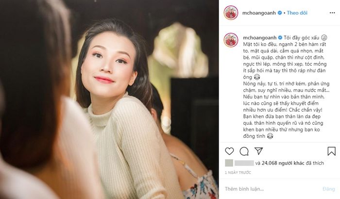 MC Hoàng Oanh buồn vì bản thân còn nhiều khuyết điểm