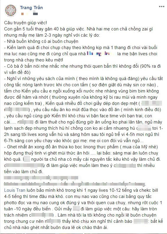 Giúp việc nhà sao: Trang Trần than thở thay gần 40 người