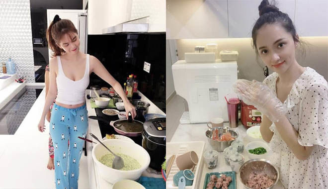 Thời trang vào bếp của mỹ nhân Vbiz: Elly Trần gợi cảm đốt mắt