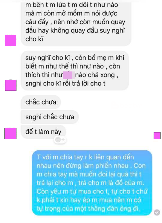 Vừa chia tay thanh niên đã đòi bạn gái 17 triệu tiền quà