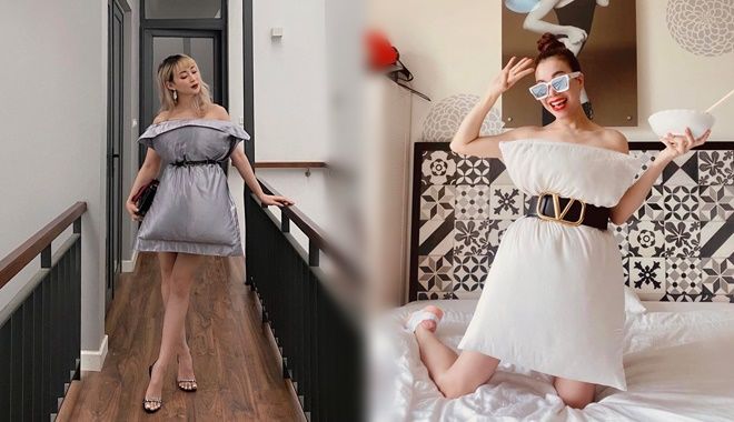 Sao Việt đu trend biến gối thành váy
