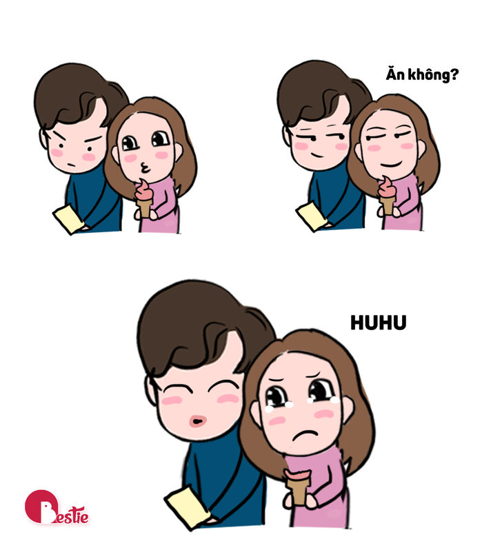 Tranh tình yêu hài hước: Cặp đôi đấu khẩu, cà khịa nhau cả ngày