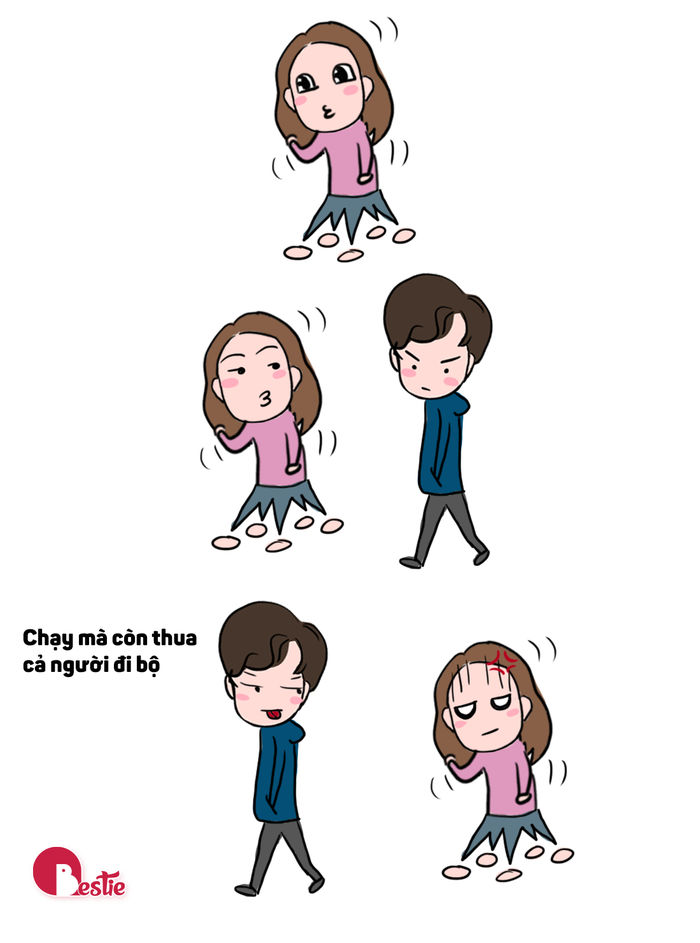 Tranh tình yêu hài hước: Cặp đôi đấu khẩu, cà khịa nhau cả ngày