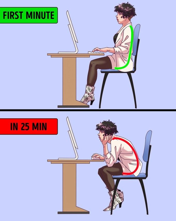 Thói quen vắt chéo chân, nhìn máy tính quá gần gây hại cho cột sống