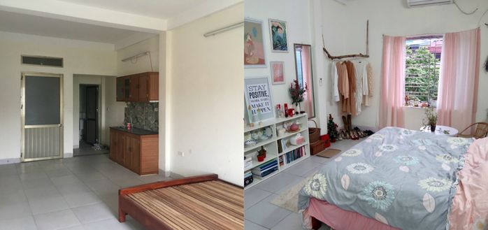 Cô gái vượt qua cú sốc chia tay bằng cách tân trang phòng cũ
