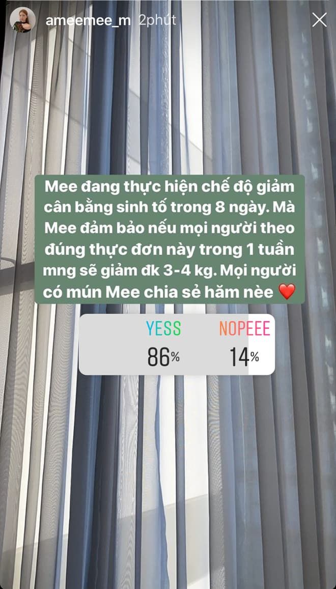 Cách giảm vài ký 1 tuần của Amee