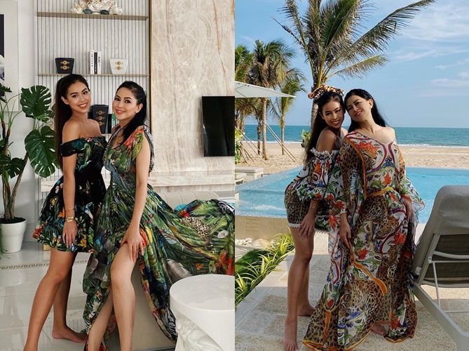 Hà Tăng, mẹ chồng cùng cô em Tiên Nguyễn lên đồ “rợp hoa lá” quá khéo