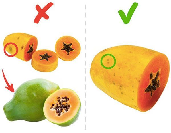 Mẹo chọn trái cây tươi ngon, chín tới: không nên mua đu đủ có đốm đen