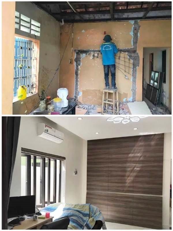 Nhà cấp 4 cũ nát lột xác đẹp như biệt thự nhờ đắp 400 triệu để cải tạo
